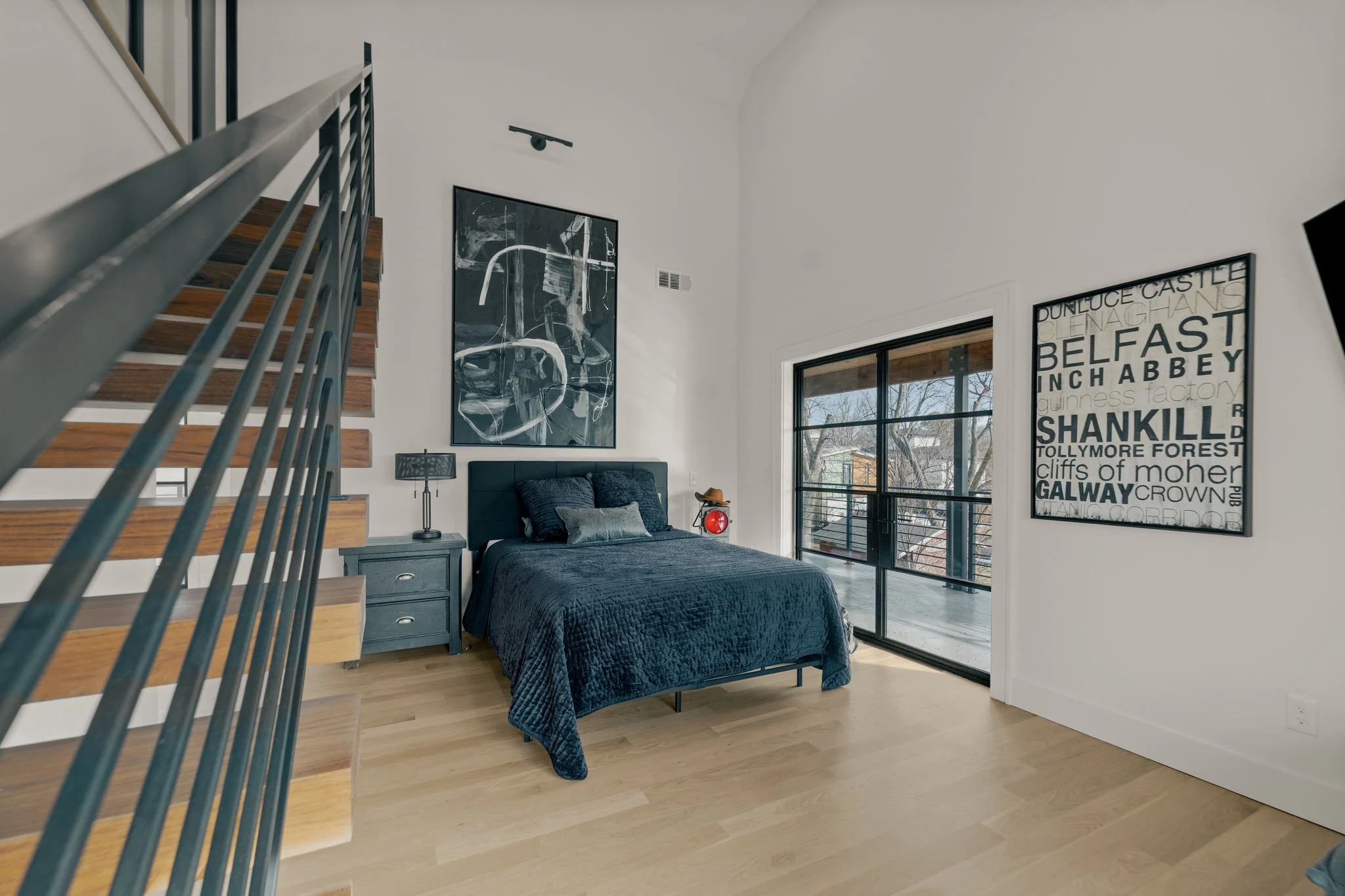 The loft suite with floating stairs